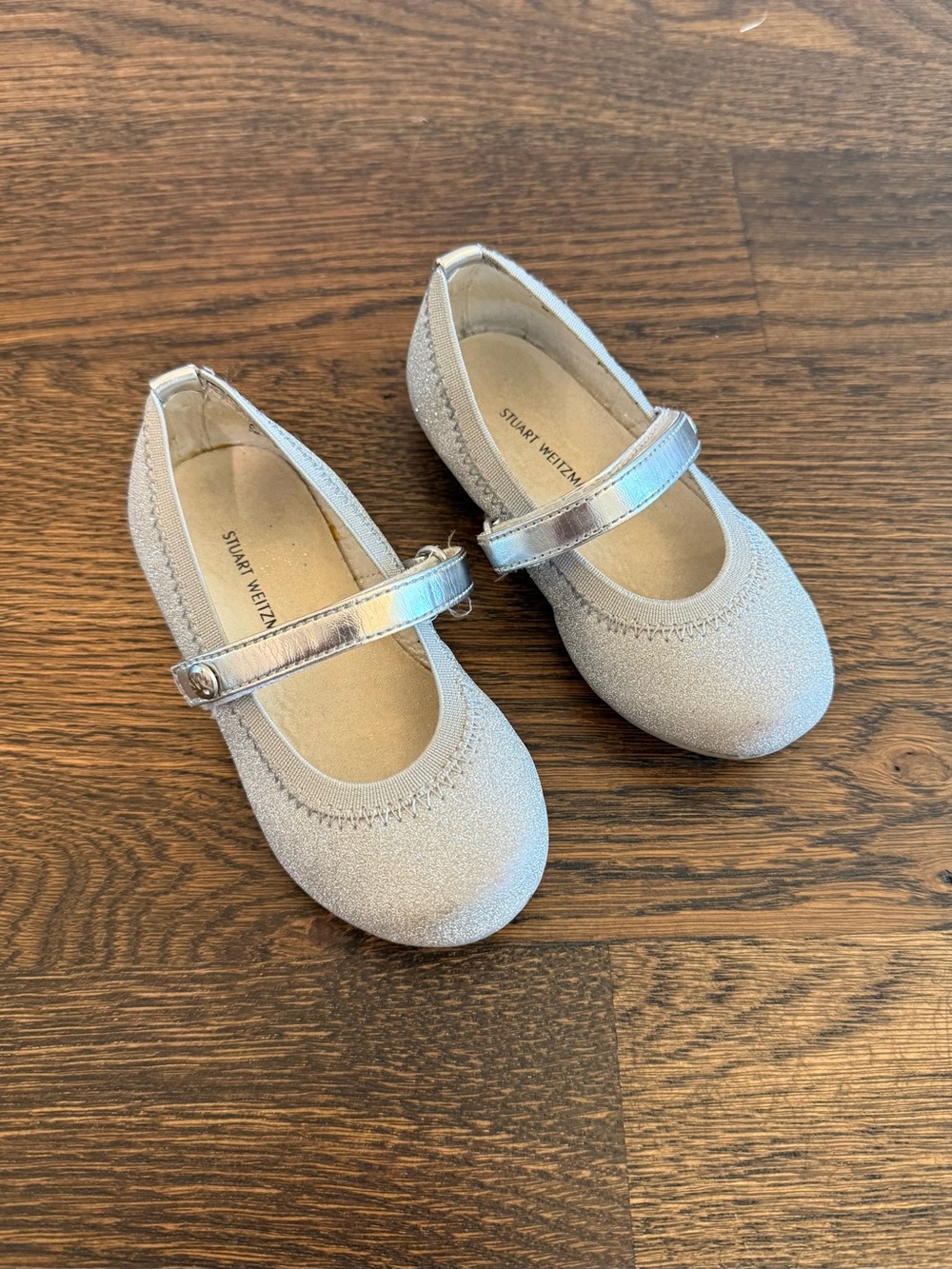 Stuart Weitzman Sparkling Silver Baby Shoes